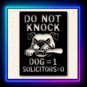Funny Do Not Knock Beware of Dog Sign Wall Art Home Decor