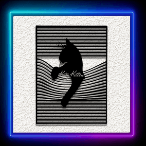 Kitty Cat In Window Optical Illusion Wall Art Home Decor