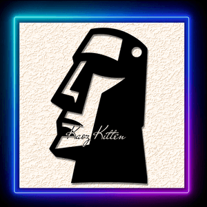 Silhouette Moai Statue Outline Keychain Earring