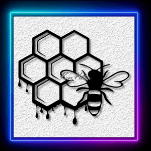 Honeycomb with Honeybee Bee Hive Wall Art Home Decor