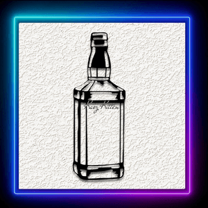 Whiskey Bottle Wall Art Home Decor