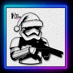 Christmas Ornament Santa Stormtrooper Wall Art Xmas Decor Wall Art Home Decor