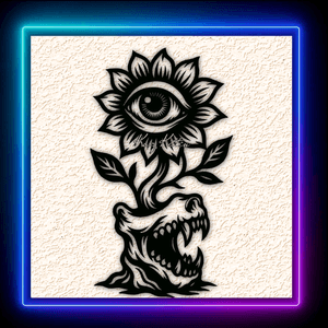 Halloween Eye Sunflower Skull Planter Wall Art Home Decor