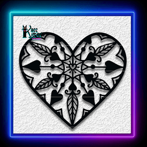Mandala Feather Heart Wall Art Home Decor