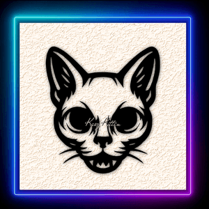 Cat Zombie Skull Wall Art Home Decor