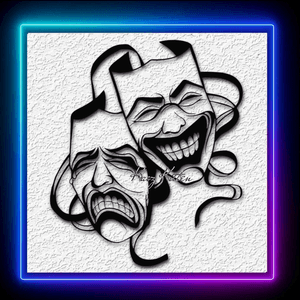 Theater Masks Clown Tragedy and Comedy Wall Art Home Decor