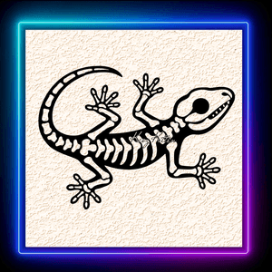 Reptile Skeleton Lizard Wall Art Home Decor 