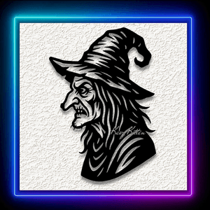 Creepy Old Witch Wall Art Home Decor