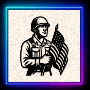 Veteran American Pride Flag Wall Art Home Decor