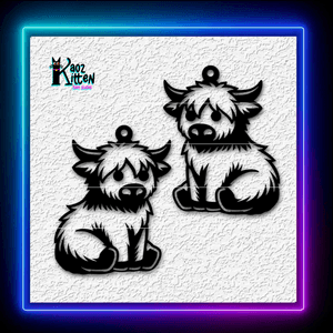 Highland Cow Earrings Cute Baby Calf Jewelry