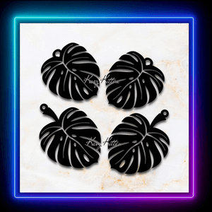 Two Pair of Tropical Monstera Leaf Earrings