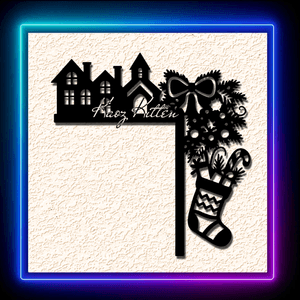 Holly Jolly Christmas Stocking Door Topper