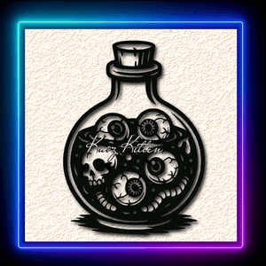 Spooky Mixed Poison Potion Wall Art Home Decor