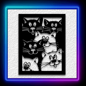 Frame Full of Kittens Wall Art Kitty Cat Home Decor