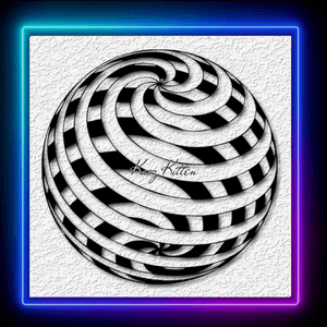 Spiral Sphere Optical Illusion Globe Wall Art Home Decor