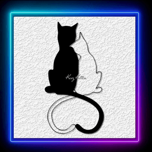 Two Cats in Love Kitty Wall Art Home Decor