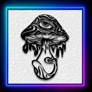 Trippy Mushroom with Eye Wall Art Hippie Home Decor