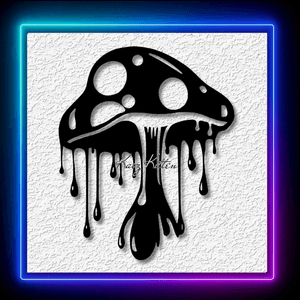 Trippy Dripping Mushroom Garden Wall Art Home Decor