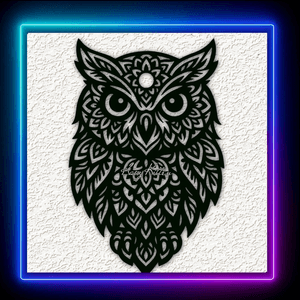 Ornate Mandala Owl Wall Art Home Decor