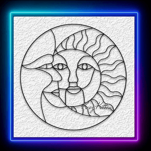 Sun and Moon Wall Art Spiritual Stained Glass Home Decor