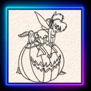 Tinkerbell In Enchanted Pumpkin Patch Wall Art Home Decor