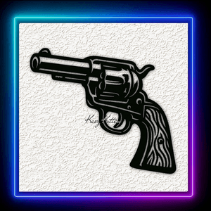 Revolver Pistol Gun Wall Art Home Decor