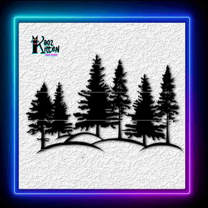 Pine Trees Grove Scenic Mountain Wall Art Home Decor