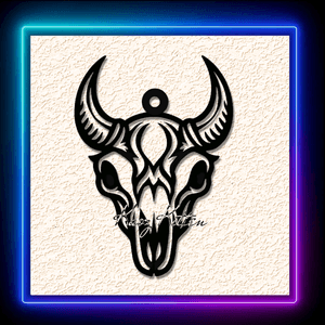 Bold Bull Skull Outline Keychain Earring