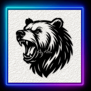 Howling Grizzly Bear 2 Wall Art Home Decor