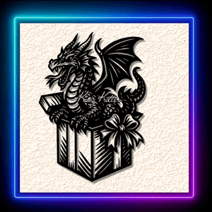 Fire Breathing Dragon Christmas Gift Wall Art Home Decor