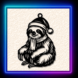 Christmas Sloth Santa Hat Ornament