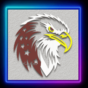 Full Color Eagle Head With Stars Full Color Wall Art Home Decor