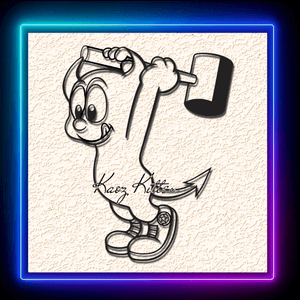 Little Devil Demon Hammer Wacamole Wall Art Home Decor