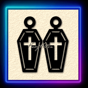 Halloween Coffin Graveyard Earrings 