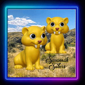 Savannah Sabertooth Tiger Figurine Smilodon Kitten