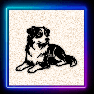 Australian Shepherd Dog Laying Wall Art Home Decor