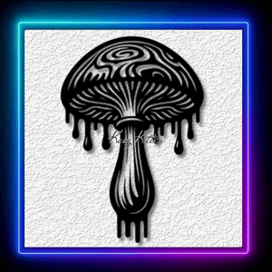 Trippy Dripping Mushroom Garden Wall Art Home Decor
