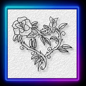Heart with Rose Vines Valentines Day Love Wall Art Home Decor