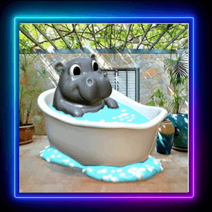 Moo Deng Pygmy Hippo Bath Figurine
