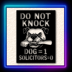 Funny Do Not Knock Beware Of Dog Sign Wall Art Home Decor