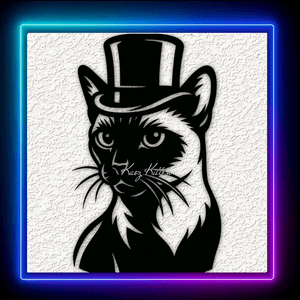 Siamese Cat Hat Wall Art Home Decor