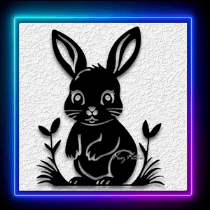 Easter Bunny Rabbit Wall Art Flower Garden Home Decor