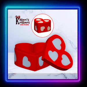 Valentines Day Heart Covered Gift Box with Lid