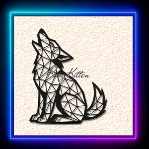 Howling Geometric Puppy Dog Wall Art Home Decor