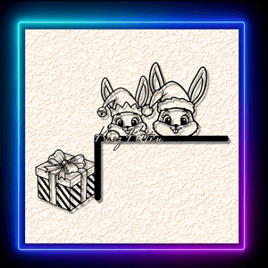 Cute Christmas Bunnies Present Door Topper