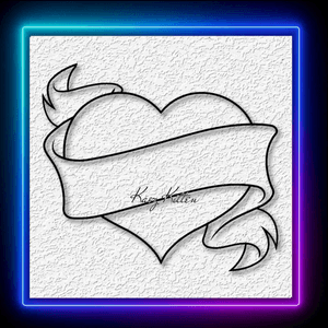 Heart with Ribbon Love Wall Art Home Decor