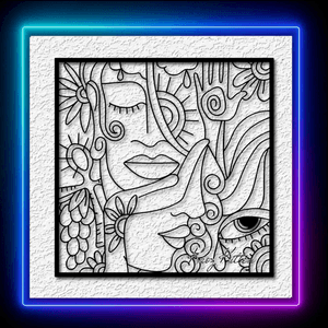 Modern Art Faces Spiritual Line Art Wall Art Home Decor