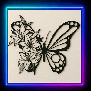 Flower Butterfly Wall Art Garden Butterflies Home Decor