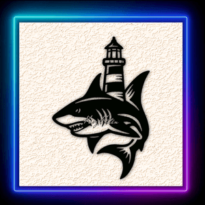 Shark Lighthouse Wall Art Home Decor