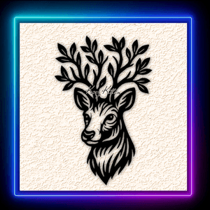 Deer Tree Of Forest Life Wall Art Home Decor